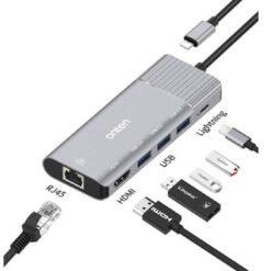 Onten 79591 6 IN 1 Lightning Multi-function Docking Station Hub Adapter Converter 7 Onten 79591 6 IN 1 Lightning Multi-function Docking Station Hub Adapter Converter - Image 2