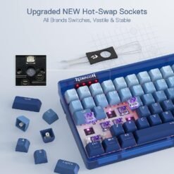 Redragon Garen PRO K656 Pro Bluetooth 5.0 wireless 2.4G USB 3 mode Mechanical Gaming Keyboard 100 Keys Compact - Image 5