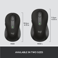 Logitech Signature M650 Wireless Mouse Bluetooth and USB 2-Year Battery, Silent Clicks, Customizable Side Buttons Black 10 Logitech Signature M650 Wireless Mouse Bluetooth and USB 2-Year Battery, Silent Clicks, Customizable Side Buttons Black - Image 3