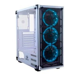 Alternative view of Redragon Wheel Jack GC-606 White RGB Gaming PC Case Cabinet, Mid Tower, Glass Front and Side