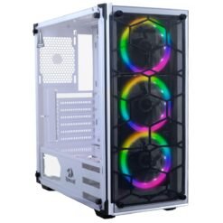 Redragon Wheel Jack GC-606 White RGB Gaming PC Case Cabinet, Mid Tower, Glass Front and Side 6 Redragon Wheel Jack GC-606 White RGB Gaming PC Case Cabinet, Mid Tower, Glass Front and Side - Image 3