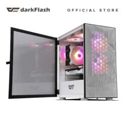Alternative view of darkFlash DLM21 Mesh Micro ATX Case with Door Opening Tempered Glass Type No fans included