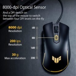 ASUS TUF Gaming M3 Gen II Wired Gaming Mouse ultralight 59-gram with IP56 dust and water resistance 8000 dpi sensor 11 ASUS TUF Gaming M3 Gen II Wired Gaming Mouse ultralight 59-gram with IP56 dust and water resistance 8000 dpi sensor - Image 5