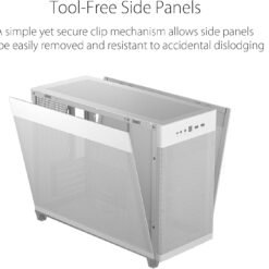 ASUS Prime AP201 MicroATX PC Case White with tool-free side panels and a quasi-filter mesh - Image 4