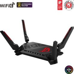 Alternative view of ASUS ROG Rapture GT-AX6000 Dual-Band WiFi 6 (802.11ax) Gaming Router, Dual 2.5G ports, enhanced hardware, WAN aggregation