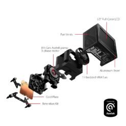 Alternative view of ASUS ROG Ryujin III 240 ARGB All-in-one Liquid CPU Cooler with 240mm Radiator. Asetek 8th gen Pump, 3.5” Color LCD
