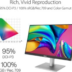 ASUS ProArt Display PA278CGV 27 inch 144Hz QHD Professional Monitor IPS, QHD (2560 x 1440), 95% DCI-P3, Color Accuracy ΔE < 2, Calman Verified 8 ASUS ProArt Display PA278CGV 27 inch 144Hz QHD Professional Monitor IPS, QHD (2560 x 1440), 95% DCI-P3, Color Accuracy ΔE < 2, Calman Verified - Image 3