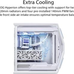 ASUS ROG Hyperion GR701 E-ATX Computer Gaming Case White 420 mm dual radiator support, four 140 mm fans, metal GPU holder 13 ASUS ROG Hyperion GR701