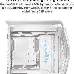 Alternative view of ASUS ROG Hyperion GR701 E-ATX Computer Gaming Case White 420 mm dual radiator support, four 140 mm fans, metal GPU holder