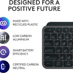 Logitech MX Keys S Wireless Keyboard Graphite, Low Profile, Quiet Typing, Backlight, Bluetooth, USB C Rechargeable for Windows, Linux, Chrome, Mac 9 Logitech MX Keys S Wireless Keyboard Graphite, Low Profile, Quiet Typing, Backlight, Bluetooth, USB C Rechargeable for Windows, Linux, Chrome, Mac - Image 4