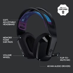 Logitech G535 LIGHTSPEED Wireless Gaming Headset Lightweight on-ear headphones, flip to mute mic, stereo, compatible with PC, PS4, PS5 - Image 5