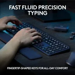 Alternative view of Logitech MX Keys S Wireless Keyboard Graphite, Low Profile, Quiet Typing, Backlight, Bluetooth, USB C Rechargeable for Windows, Linux, Chrome, Mac