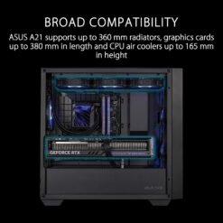 ASUS A21 Micro-ATX Case Supports Graphics Cards up to 380mm and 360mm Coolers, & Standard ATX PSUs - Image 3