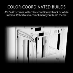 Alternative view of ASUS A21 Micro-ATX Case White Edition Supports Graphics Cards up to 380mm and 360mm Coolers, & Standard ATX PSUs