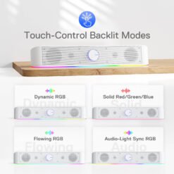 Alternative view of Redragon GS560 ADIEMUS RGB Gaming Sound Bar Speaker White with Aux 3.5mm Stereo Music Smart RGB speakers