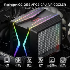 Redragon HODUR Air CC-2188 ARGB Dual Tower CPU Air Cooler 11 Redragon HODUR Air CC-2188 ARGB Dual Tower CPU Air Cooler - Image 5