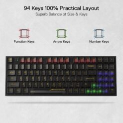 Alternative view of Redragon IRELIA K658 PRO 90% Full-Transparent Mechanical Wireless Gaming Keyboard Tri Mode Bluetooth, 2.4G and Wired Connectivity
