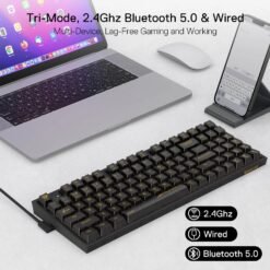 Redragon IRELIA K658 PRO 90% Full-Transparent Mechanical Wireless Gaming Keyboard Tri Mode Bluetooth, 2.4G and Wired Connectivity - Image 3
