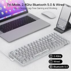 Redragon IRELIA K658CT PRO 90% Full-Transparent Mechanical Wireless Gaming Keyboard Tri Mode Bluetooth, 2.4G and Wired Connectivity (Copy) - Image 3