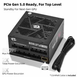 Redragon PS018 80 Plus Platinum 1300 Watt ATX 3.0 Fully Modular Power Supply - Image 6