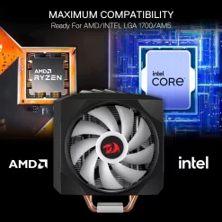 Redragon BALDER Air CC-2199 ARGB Single Tower CPU Air Cooler with 2 PWM Fans 9 Redragon HODUR CC-2199