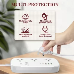 Alternative view of LDNIO SCW3451 Universal Plug Wifi Smart Power Strip with USB Extension Socket App Control 4 USB 3 AC Outlets