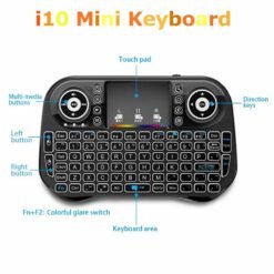 i10 Mini Keyboard 7 Color Backlit Bluetooth and 2.4G Wireless Air Mouse Built-in Lithium Battery Chargeable Keyboard For PC TV BOX Gamepad - Image 4