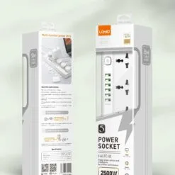 LDNIO SC5614 Power Strip Surge Protector with 5 AC Outlets and 6 USB Charging Ports Intelligent Changing 2500W 2m long extension cord for Home & Office - Image 3