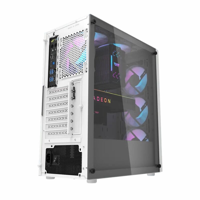 Buy Aigo DarkFlash DK351 ATX PC Case White with 4 ARGB Fans Dragon ...