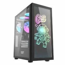 Aigo DarkFlash DK210 Graffiti ATX PC Case with Interactive drawing ARGB front pane Without Fans - Image 4