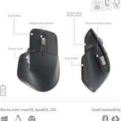 Alternative view of Logitech MX Keys S Combo Performance Wireless Keyboard and Mouse with Palm Rest, Fast Scrolling, Bluetooth, USB C, for Windows, Linux, Chrome, Mac