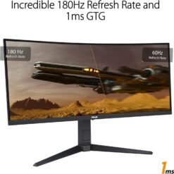 ASUS TUF Gaming VG34VQL3A 34 Inch 180Hz WQHD Curved Gaming Monitor 1ms (3440 x 1440), 180Hz, 1500R Extreme Low Motion Blur™ 7 ASUS TUF Gaming VG34VQL3A 34 Inch 180Hz WQHD Curved Gaming Monitor 1ms (3440 x 1440), 180Hz, 1500R Extreme Low Motion Blur™ - Image 3