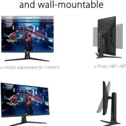 Alternative view of ASUS ROG Strix XG27AQMR 27 inch 300Hz IPS 2K Gaming Monitor 1 ms QHD (2560x1440), Fast IPS, G-Sync compatible