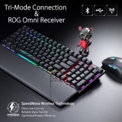 ASUS ROG Strix Scope II 96 Wireless Gaming Keyboard (X901) with tri-mode connection, streamer hotkeys, multifunction controls, hot-swappable - Image 4