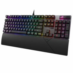 Alternative view of ASUS ROG Strix Scope II RX Gaming Keyboard (XA11) with pre-lubed ROG RX optical Red switches, IP57 waterproof protection, sound-dampening foam, PBT doubleshot keycaps