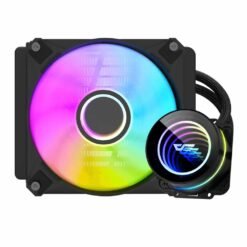 Alternative view of Aigo DarkFlash Twister DX 120 V2.6 Liquid CPU RGB Cooler Redesign water pump infinity mirror with 360 degree rotation