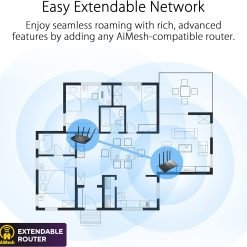 ASUS RT-AX52 (AX1800) Dual Band WiFi 6 Extendable Router, Instant Guard, Parental Control Scheduling AiMesh Compatible - Image 3