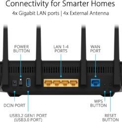 ASUS AX5400 Dual Band WiFi 6 (802.11ax) Extendable Router RT-AX5400 Included built-in VPN, AiProtection Pro Network Security 7 ASUS AX5400 Dual Band WiFi 6 (802.11ax) Extendable Router RT-AX5400 Included built-in VPN, AiProtection Pro Network Security - Image 2