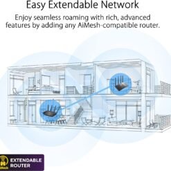 ASUS AX5400 Dual Band WiFi 6 (802.11ax) Extendable Router RT-AX5400 Included built-in VPN, AiProtection Pro Network Security 10 ASUS AX5400 Dual Band WiFi 6 (802.11ax) Extendable Router RT-AX5400 Included built-in VPN, AiProtection Pro Network Security - Image 5