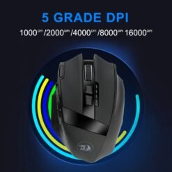 Redragon M801P Sniper Pro RGB USB Wireless Gaming Mouse 16400 DPI 10 Programmable buttons ergonomic Design - Image 4