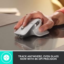 Logitech MX Master 3S Wireless Performance Mouse Ergo 8K DPI, Track on Glass, Quiet Clicks, USB-C, Bluetooth Grey 8 Logitech MX Master 3S Wireless Performance Mouse Ergo 8K DPI, Track on Glass, Quiet Clicks, USB-C, Bluetooth Grey - Image 3