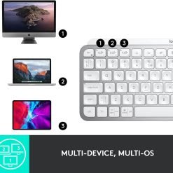Logitech MX Keys Mini Wireless Keyboard Compact, Bluetooth, USB-C Pale Gray 6 Logitech MX Keys Mini Wireless Keyboard Compact, Bluetooth, USB-C Pale Gray - Image 2