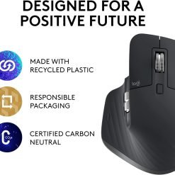 Logitech MX Master 3S Wireless Performance Mouse Ergo 8K DPI, Track on Glass, Quiet Clicks, USB-C, Bluetooth Grey 10 Logitech MX Master 3S Wireless Performance Mouse Ergo 8K DPI, Track on Glass, Quiet Clicks, USB-C, Bluetooth Grey - Image 5
