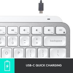 Logitech MX Keys Mini Wireless Keyboard Compact, Bluetooth, USB-C Pale Gray 8 Logitech MX Keys Mini Wireless Keyboard Compact, Bluetooth, USB-C Pale Gray - Image 4