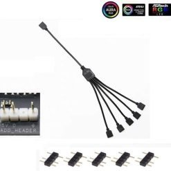 Cooler Master 1-to-5 ARGB Splitter Cable 5V Support 3-pin Addressable RGB - LED Sync Cable 8 Cooler Master 1-to-5 ARGB Splitter Cable 5V Support 3-pin Addressable RGB - LED Sync Cable - Image 4