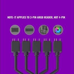 Cooler Master 1-to-5 ARGB Splitter Cable 5V Support 3-pin Addressable RGB - LED Sync Cable 7 Cooler Master 1-to-5 ARGB Splitter Cable 5V Support 3-pin Addressable RGB - LED Sync Cable - Image 3