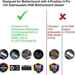 Alternative view of Cooler Master 1-to-5 ARGB Splitter Cable 5V  Support 3-pin Addressable RGB - LED Sync Cable