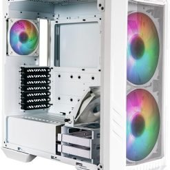 Cooler Master HAF 500 PC Case White Mid-Tower, 2 x 200mm Pre-Installed ARGB Fans for High-Volume Airflow, Rotatable 120mm GPU Fan 6 Cooler Master HAF 500 PC Case White Mid-Tower, 2 x 200mm Pre-Installed ARGB Fans for High-Volume Airflow, Rotatable 120mm GPU Fan - Image 3
