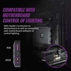 Cooler Master Addressable ARGB LED Controller with 4 x 3-Pin Ports Multiple Colour Effects, Thermal Detection Mode, 4-Pin RGB Device Compatible 9 Cooler Master Addressable ARGB LED Controller