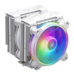 Cooler Master Hyper 622 Halo White CPU Air Cooler Dual Tower, Halo² Fan, Dual Loop ARGB, Aluminum Top Cover 7 Cooler Master Hyper 622 Halo White CPU Air Cooler Dual Tower, Halo² Fan, Dual Loop ARGB, Aluminum Top Cover - Image 3